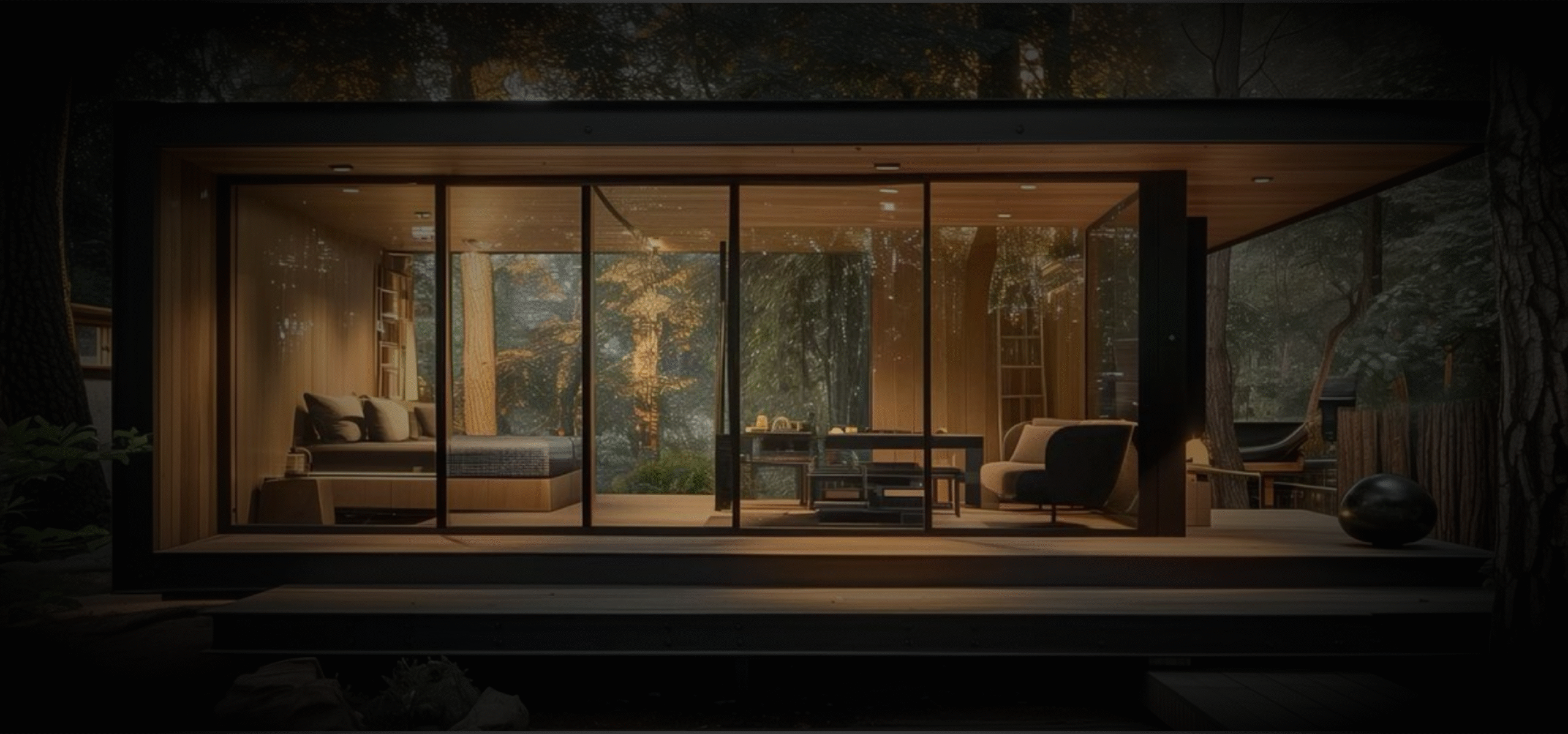 Prefab Solutions: Construcción Prefabricada Sostenible. Imagen de una casa inteligente, con estilo moderno en su construccion.