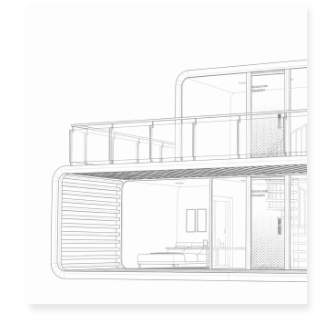 Prefab Solutions: Construcción Prefabricada Sostenible. gemini generated image ejemplo de capsula